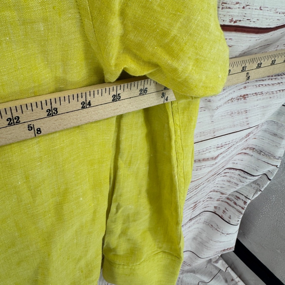 Tommy Bahama Relax Shirt  Mens XL Yellow Linen Long Sleeve Button Up Vacation - Picture 10 of 10